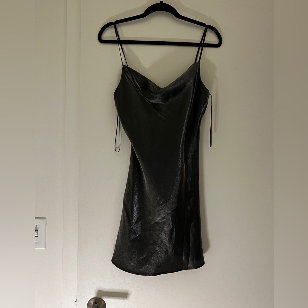 Grey/Silver satin patty dress size small